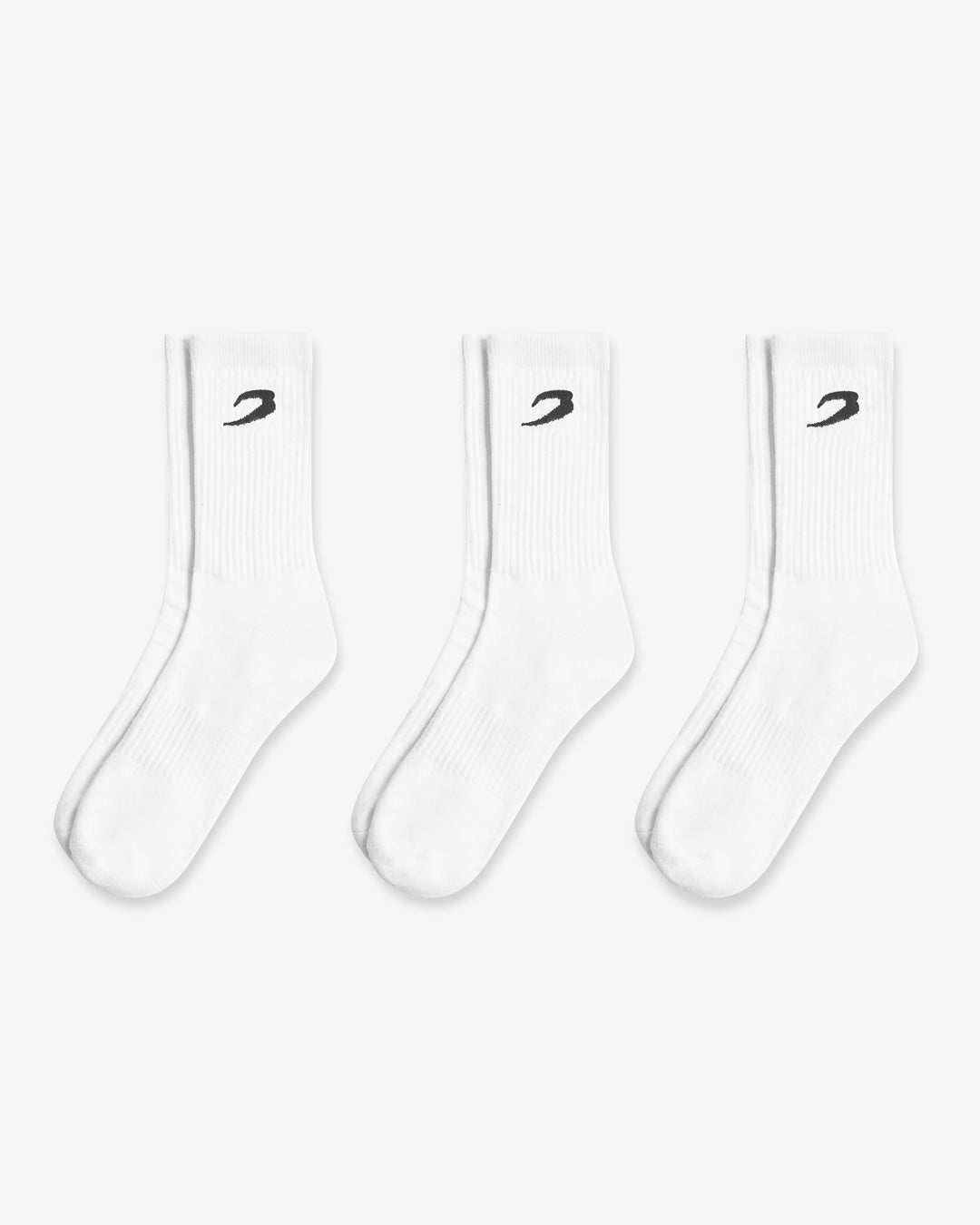 BOXRAW Crew Socks (3 Pairs) - White