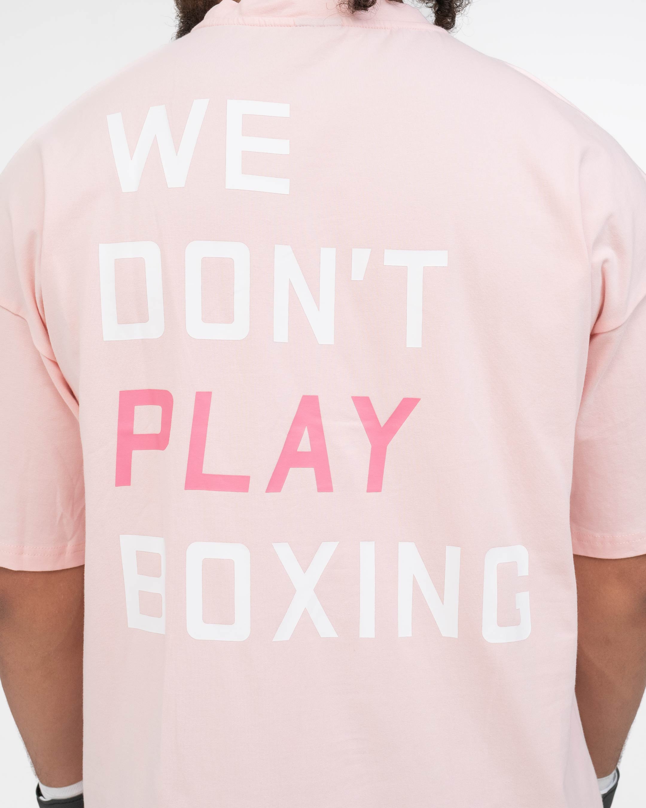 We Don't Play Boxing Oversized T-Shirt - Pink